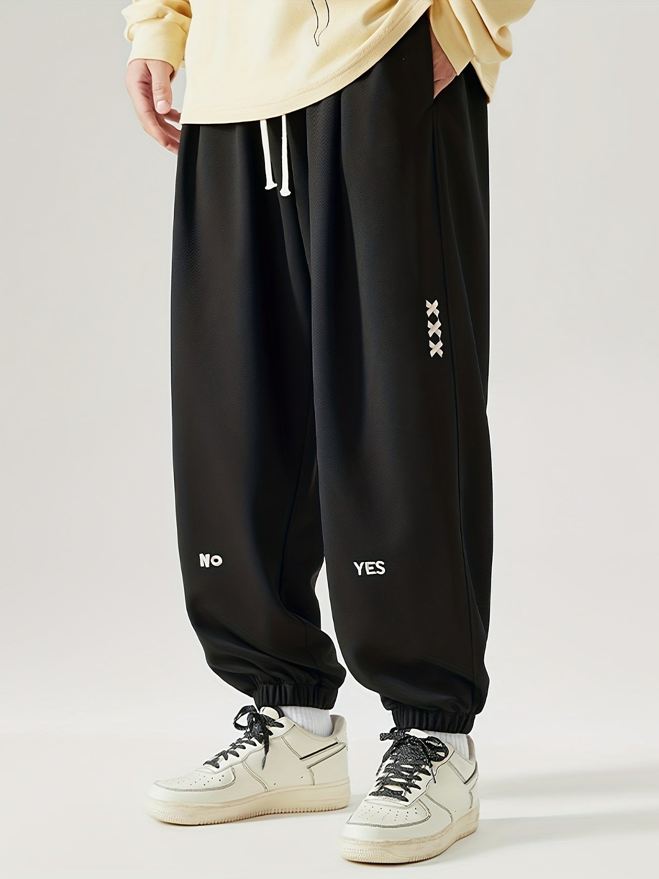 Men's new spring and autumn large jogger pants for casual, loose style, in plus sizes.