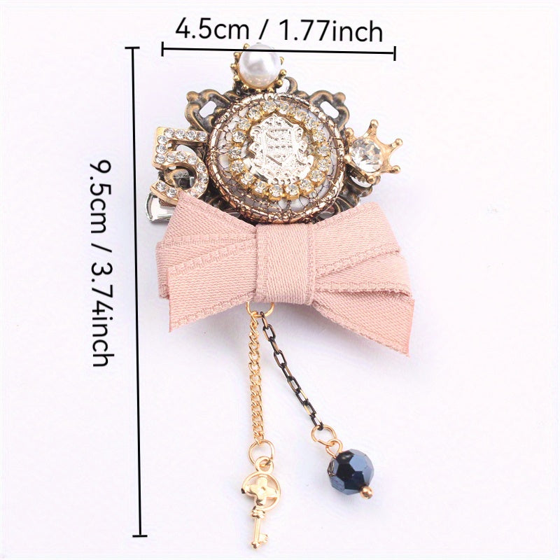 Enhance your personal charm with this elegant and luxurious 1pc Rhinestone Inlay 520 Valentine's Day Bow Brooch. This versatile novelty pin is perfect for travel, parties, and daily wear, adding a decorative touch to your clothing, bags, and hats.