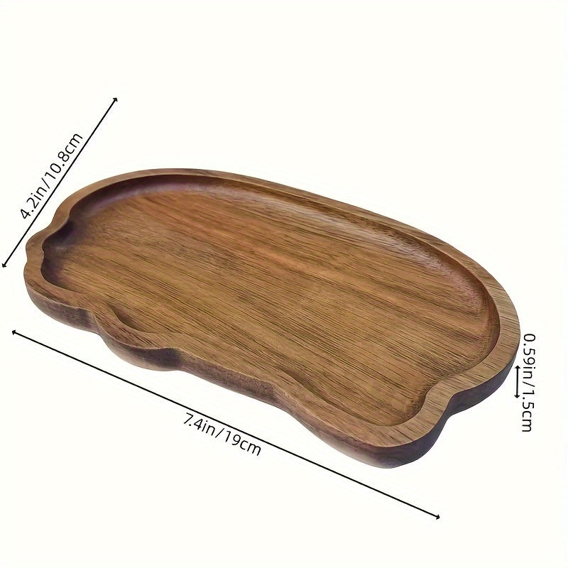 1pc Acacia Wood Dinner Plate with Multiple Uses such as Tabletop Decor, Salad Plate, Tea Plate, Decorative Tray, Coffee Table Base, Farm Food Storage and Holiday Birthday Decoration Candle Tray.