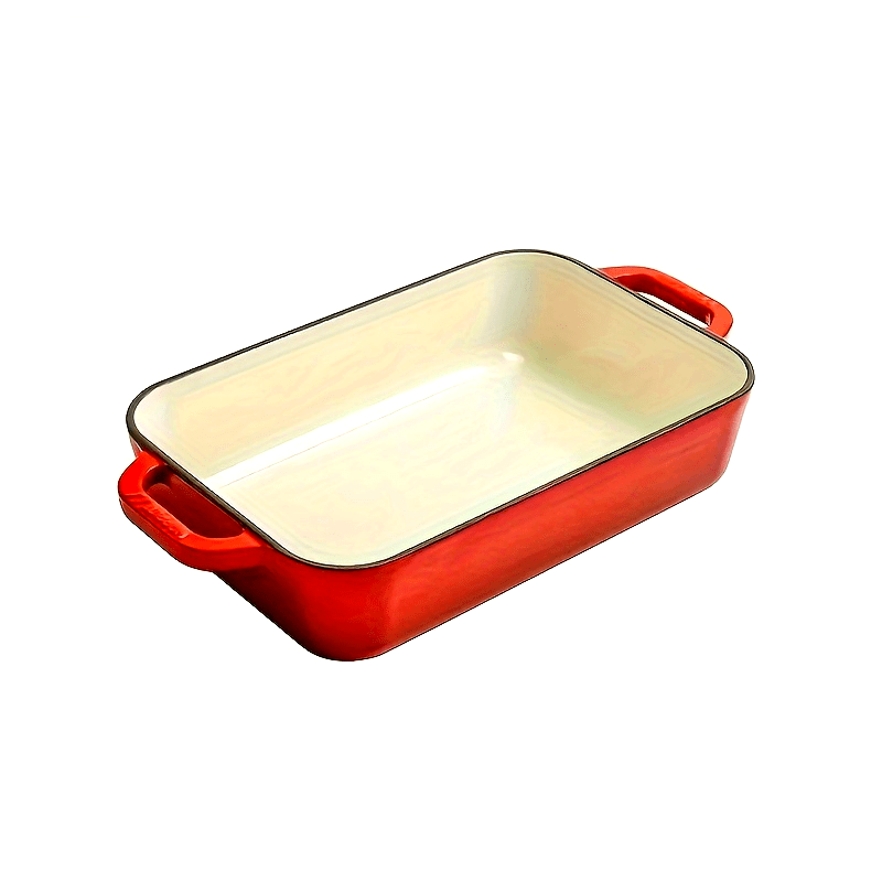 Multipurpose Enamel Baking Pan - Available in Rectangular and Square Shapes, Great for Cooking Fish, Steak, and BBQ - Compatible with Induction Cooktops, Perfect for Use in Home Kitchens and Restaurants