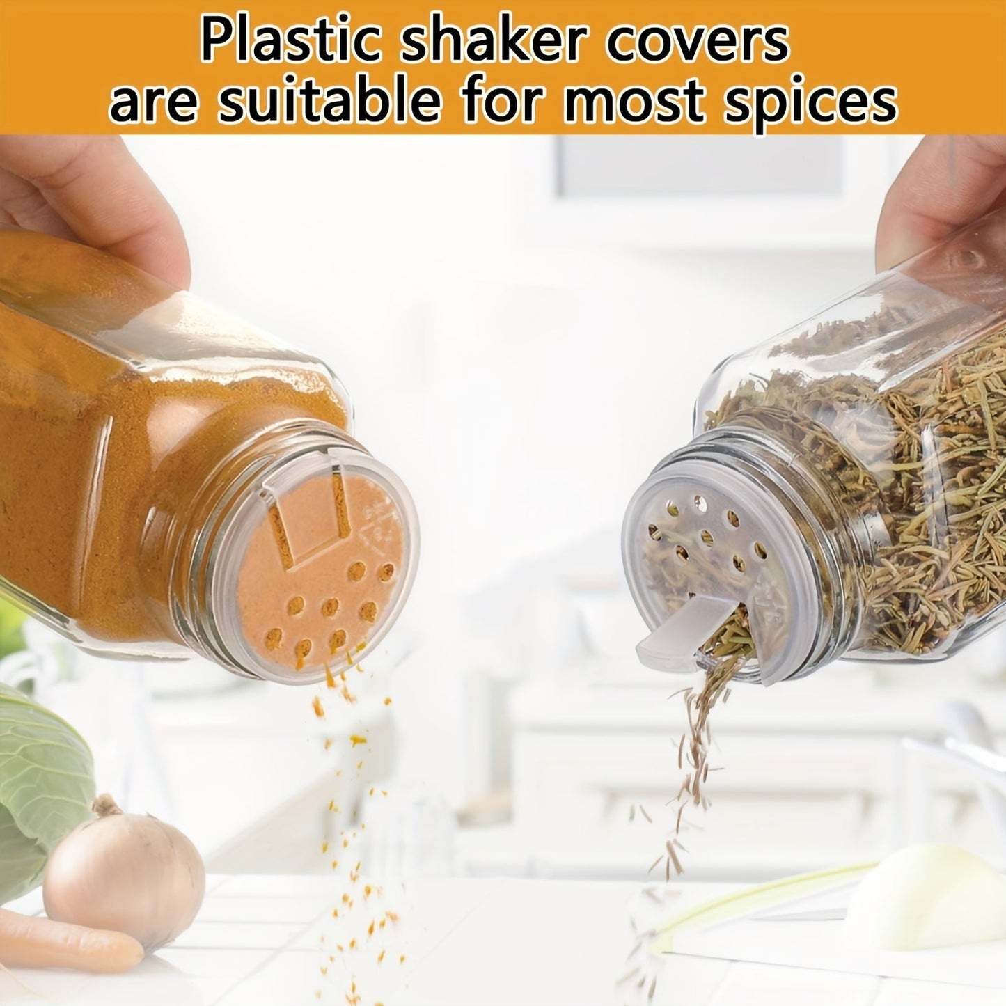 Complete your kitchen with our 24-piece Glass Spice Jar Set, featuring Aluminum Lids. Each 4oz Square Container is perfect for storing seasonings, salt, pepper, and more. Includes Labels, Collapsible Funnel, and Brush to keep your spices organized and