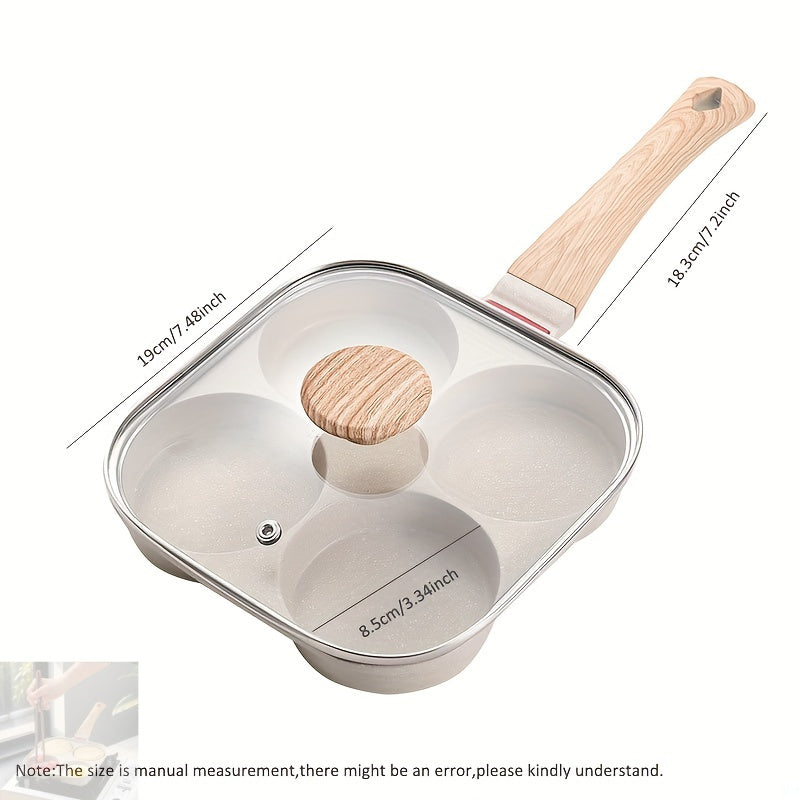 Get the EcoLife 4-Section Non-Stick Soup Pot with Lid, perfect for daily cooking. This multi-compartment frying pan is Teflon-free and ideal for use as a barbecue grill pan. No power supply needed for this flat-bottomed cookware.