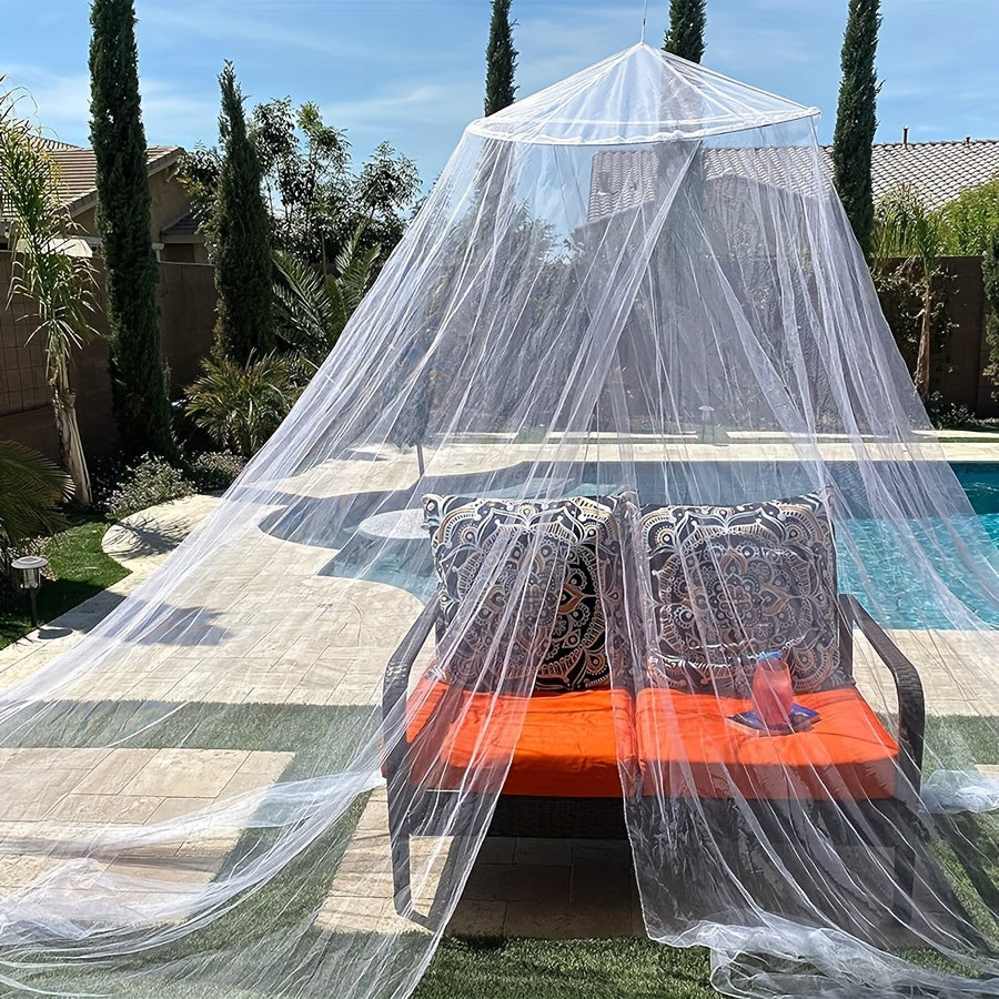 The versatile Extra Large White Mosquito Net Canopy is ideal for both indoor and outdoor use. Perfect for camping, sleepovers, and garden protection, this canopy fits single to California King size beds, cribs, hanging bed nets, and is perfect for travel.