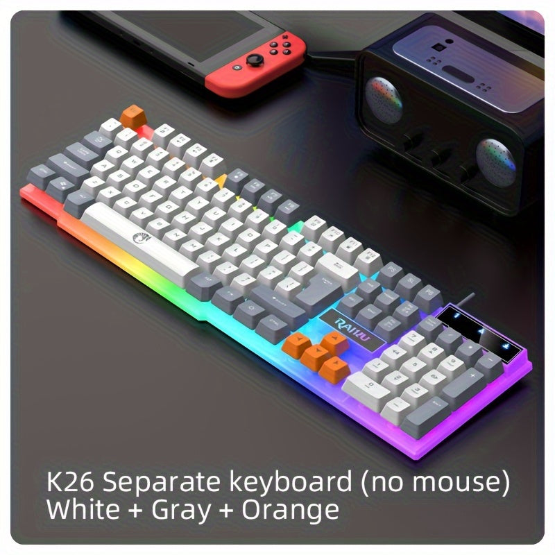 Colorful Glowing Keyboard and Mouse Set for Gaming