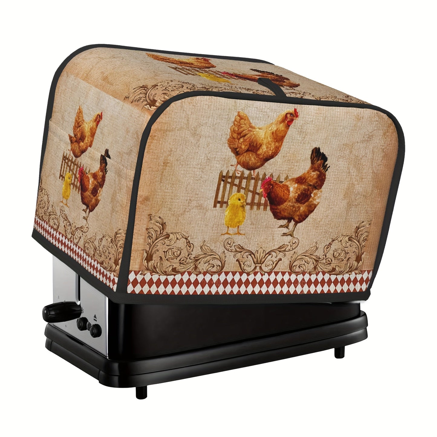 One piece of Vintage Rooster Print Toaster Cover and two pieces of Wide Slot Toaster Cover. These stylish covers are designed to protect your small kitchen appliances and keep them clean. They are easy to clean and a convenient storage solution for your