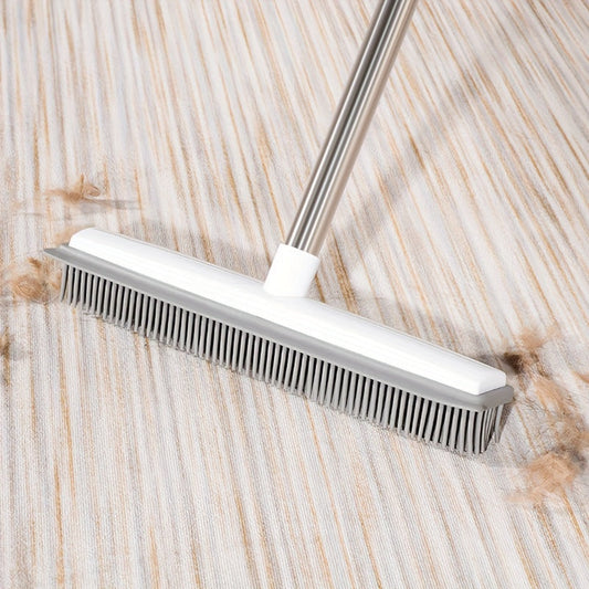 Rubber broom carpet rake pet hair remover - a portable detail brush for removing pet hair from carpets, hardwood floors, tiles, and windows. Suitable for all types of hair.