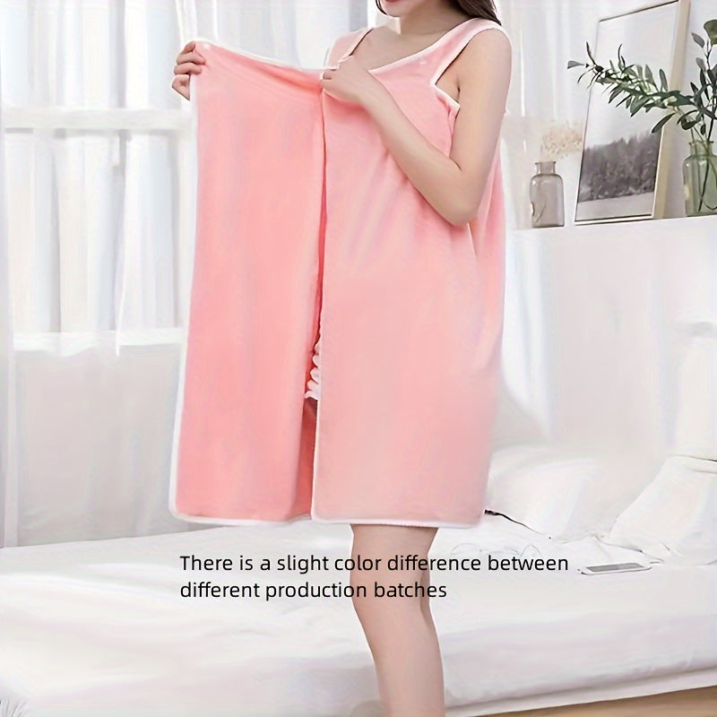 1pc Coral Velvet Bath Skirt for Adults, Water Absorbent, Quick Drying, No Hair Loss.