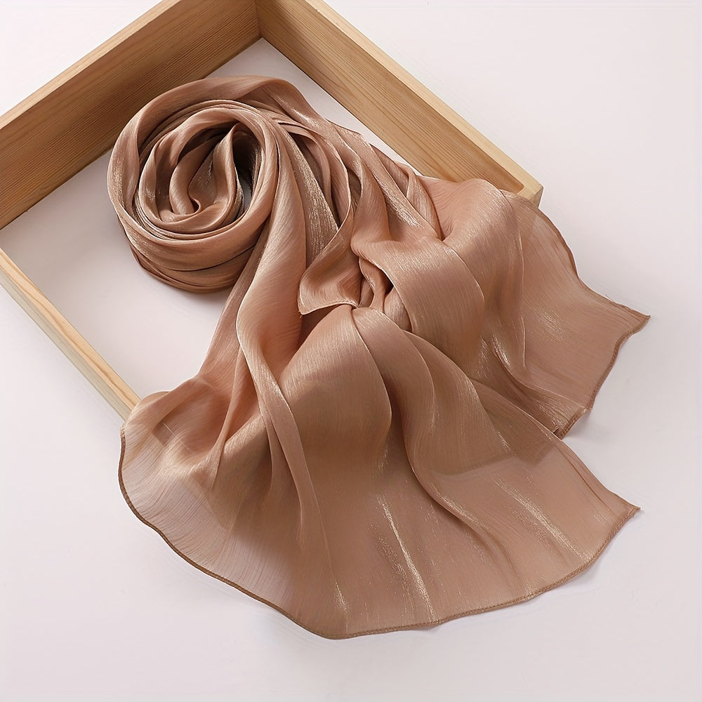 Pleated crinkled design hijab with glitter chiffon for elegant Muslim headwear.