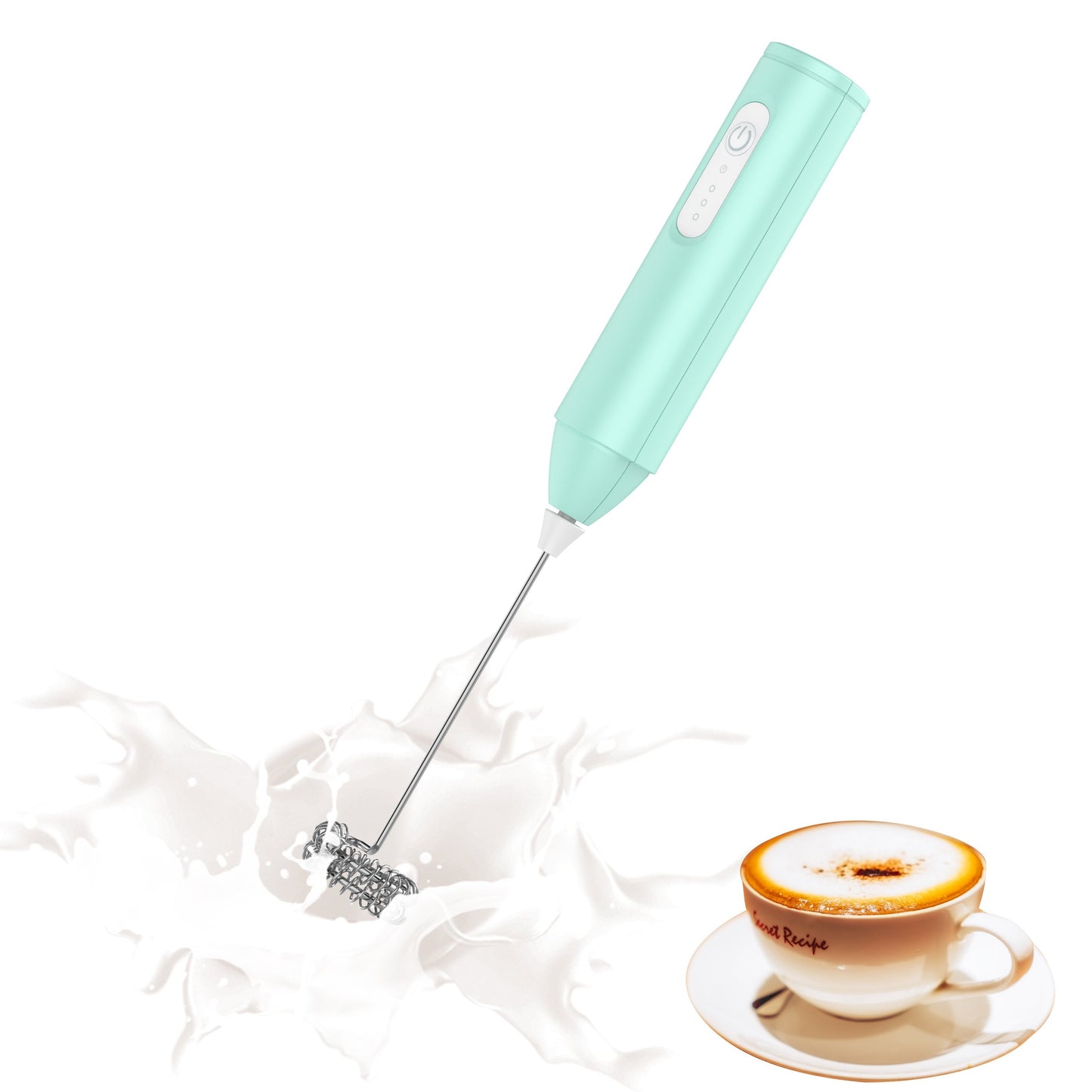 This electric milk frother features a stainless steel whisk and is USB rechargeable. It has 3 adjustable foam levels and a handheld design, making it perfect for coffee, latte, cappuccino, hot chocolate, matcha, and even egg dishes. Available in white