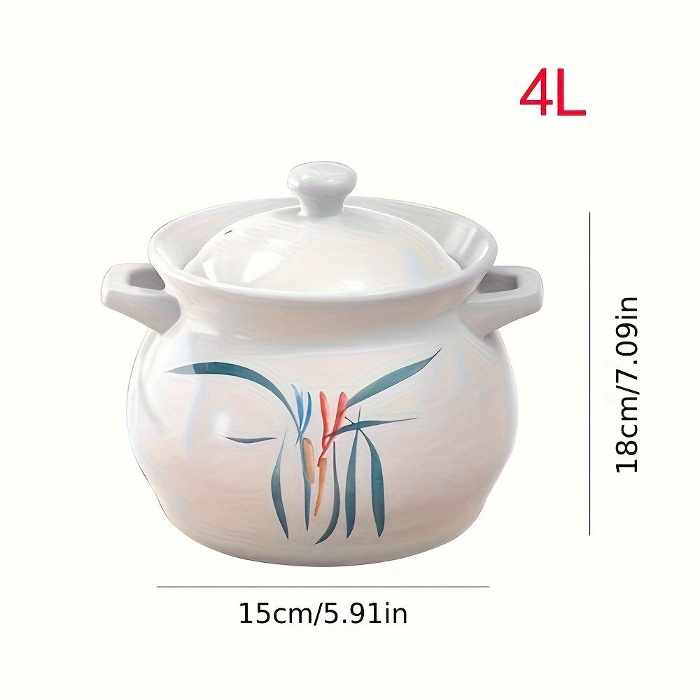 1 piece of Chinese White Soup Pot with 4 Liters capacity, perfect for outdoor camping and cooking. A must-have kitchen gadget that is essential for any kitchen, along with other kitchen utensils and accessories.