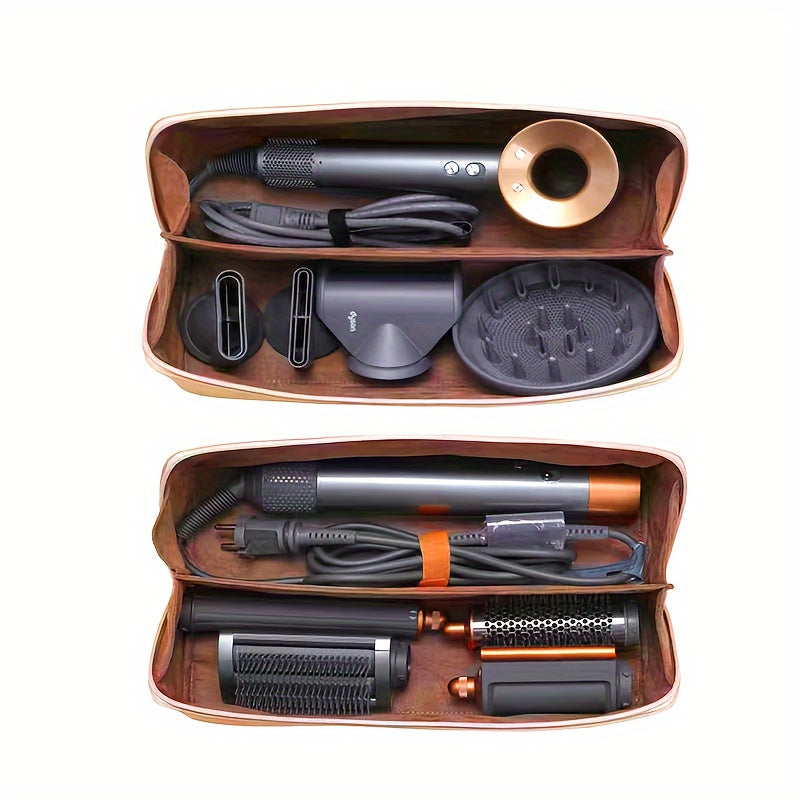 Bag for storing hair dryers and curling irons while traveling.