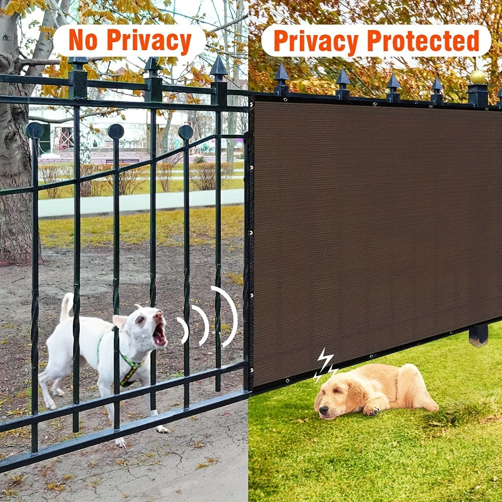 Encrypted coffee color net with privacy fence, punched every 50cm with 6 edges.