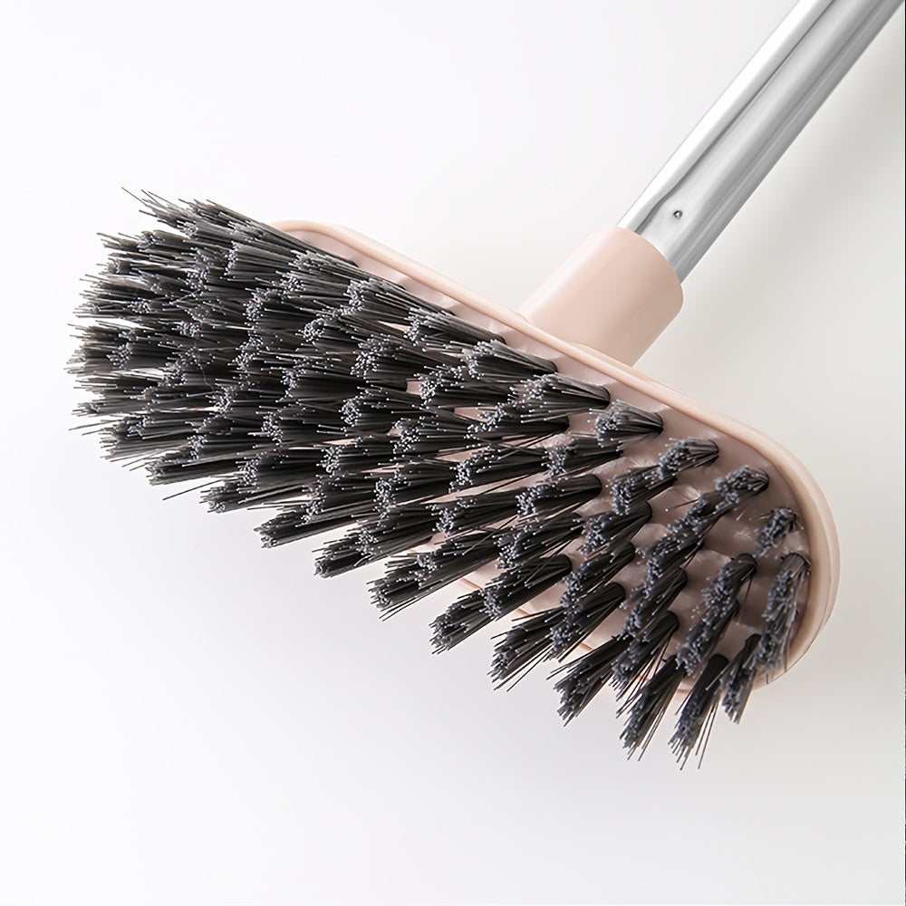 This floor brush features thick bristles and a tail hanging hole for easy storage. The 45° inclination allows for proper drainage and ideal household cleaning of countertops, glass, floors, stains, and hard-to-reach corners. Its flexibility makes it