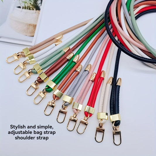 Stylish Faux Leather Shoulder Strap with Adjustable Length - Customize with Round Rope, Ideal for Handbags & Phone Cases