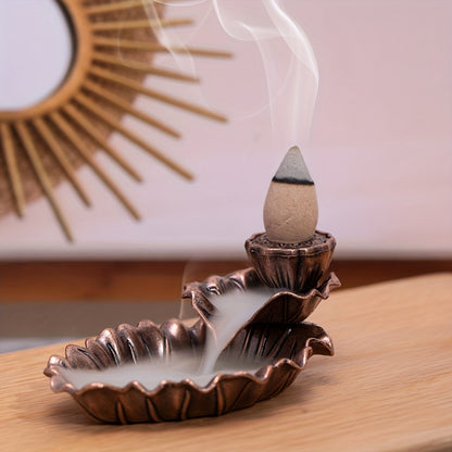 - Ceramic Pisces incense burner with retro reverse flow design for home decor and gifting.