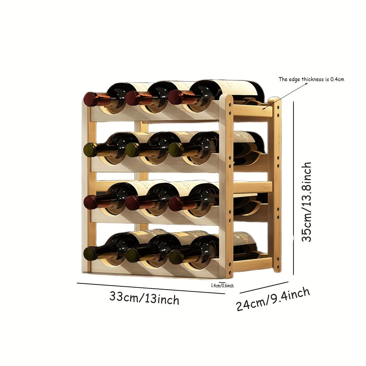 Tiered wine bottle holder with separate tiers, one can be placed (assembly required for 2/3/4 tier wine rack)