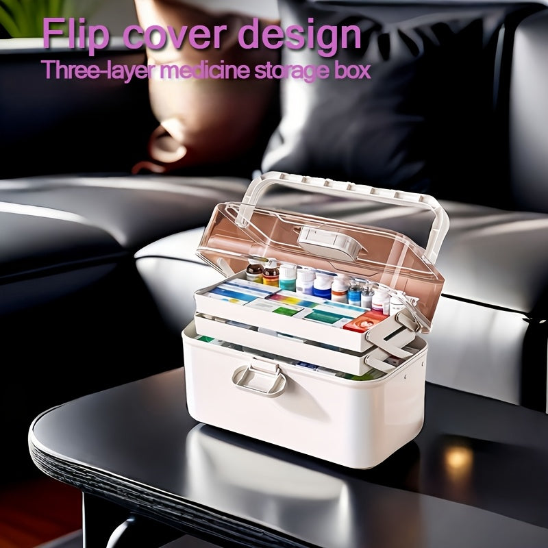 3-Tier Medicine Organizer made of durable ABS plastic, ideal for RV travel and home emergency preparedness.