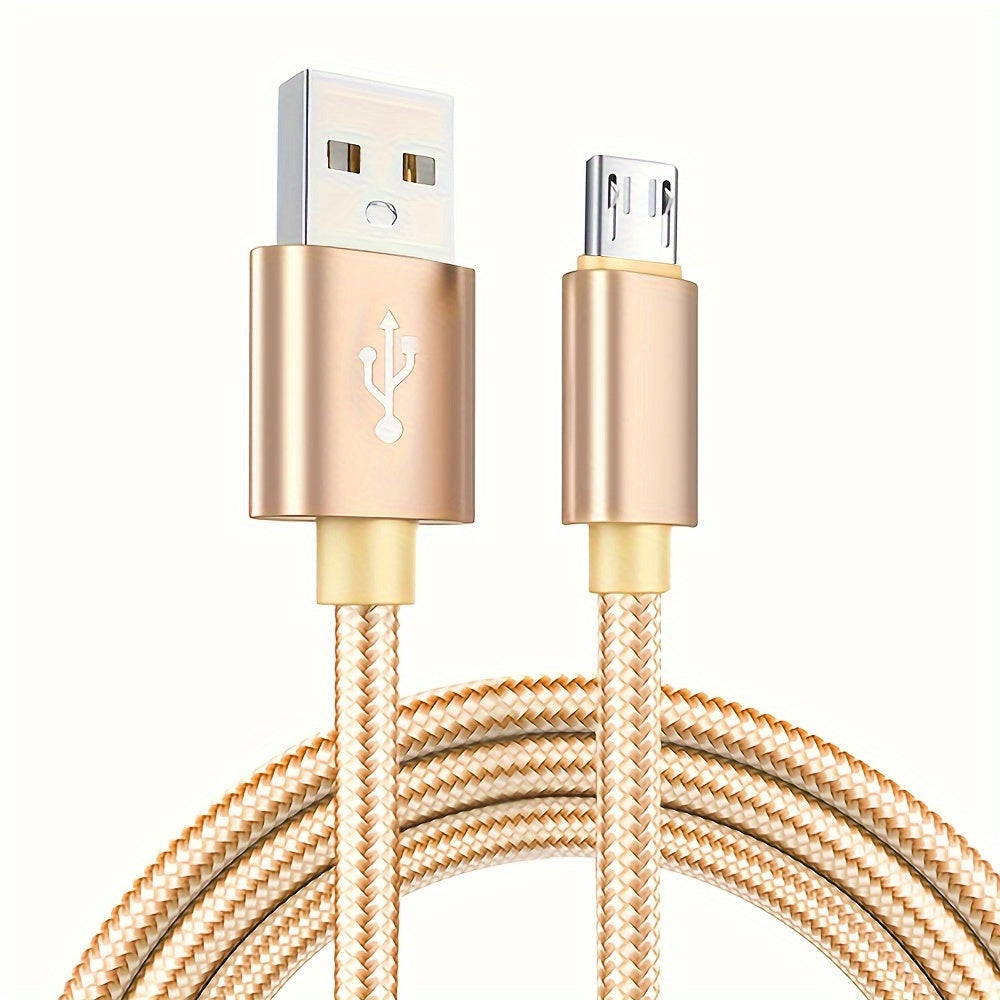 Nylon braided micro USB cable for fast charging Samsung, Xiaomi, Vivo, OPPO, Redmi, and other Android phones.