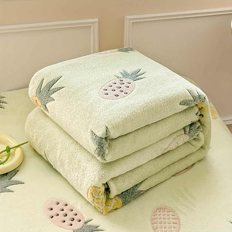 Soft coral fleece throw blanket that is suitable for all seasons. Can be easily washed in the machine and is versatile enough to be used on the bed, sofa, at the office, or as a gift.