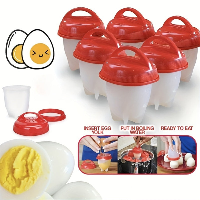 4 Silicone Egg Poachers, Non-Stick, High-Temperature Resistant, Easy-to-Use Cups for Cooking Perfect Shellless Eggs and Breakfast Prep