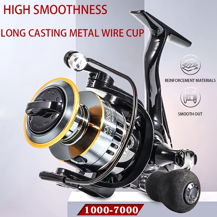 Metal fishing reel for long-distance casting, spinning, and wholesale fishing tackle.