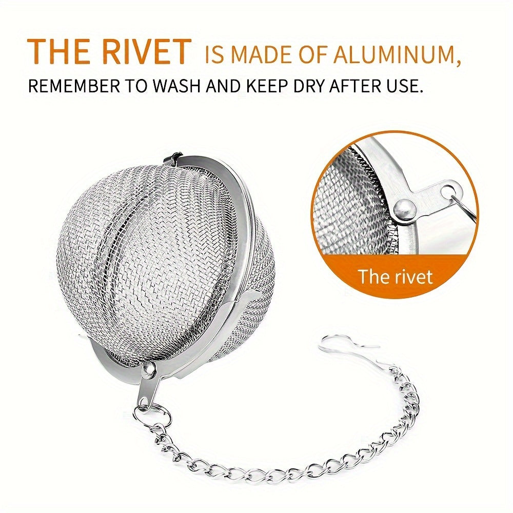 Stainless Steel Tea Ball Strainers Set with Premium Quality - Includes Extra Fine Mesh Infuser for Loose Leaf Tea, Multiple Sizes with Chain Hook, Resistant to Rust, Simple to Clean Tea Strainers Kit.