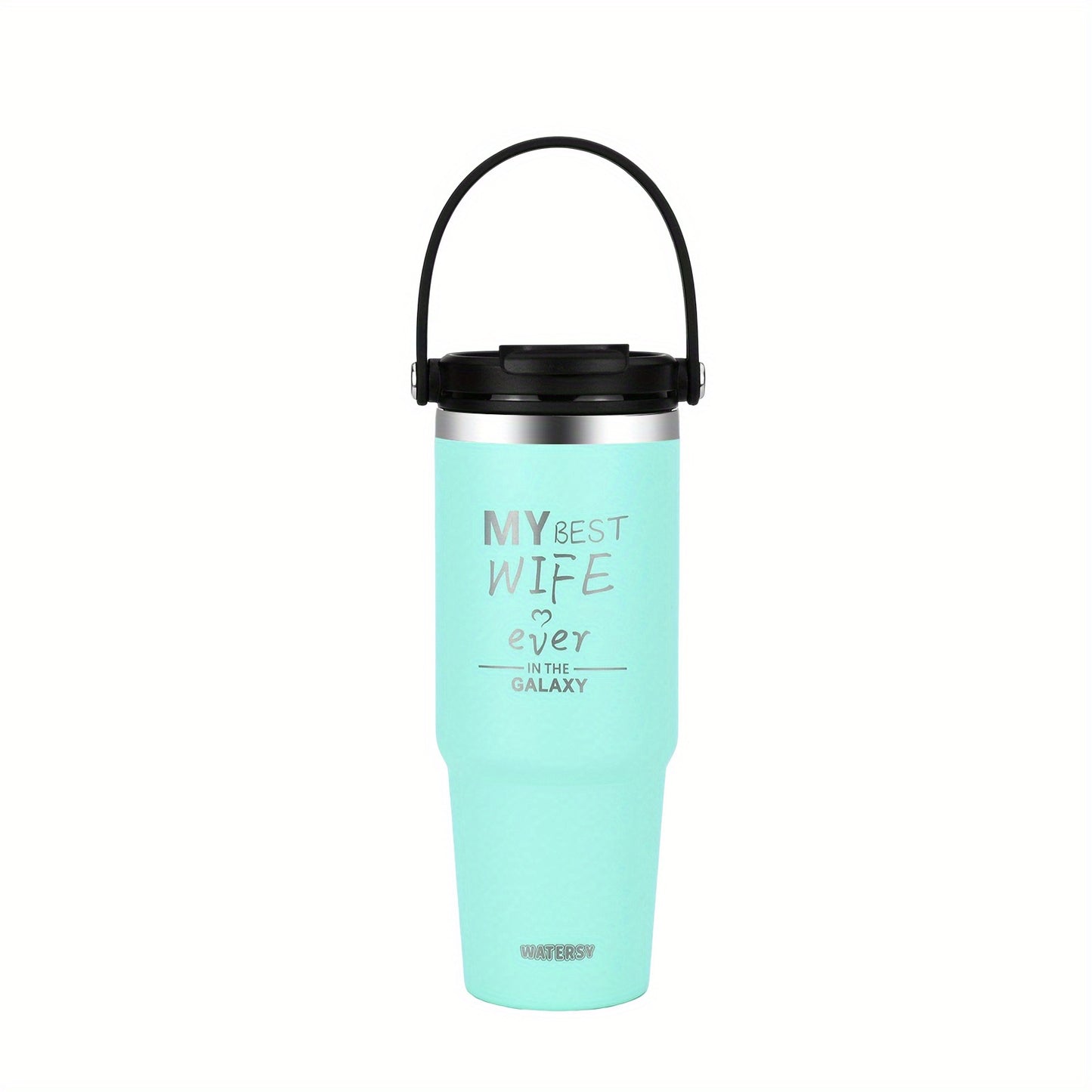 WTAERSY Insulated Water Bottle with Double Lid, 30oz/887ml, Stainless Steel, Reusable Tumbler Cup, Perfect Gift for Various Occasions.