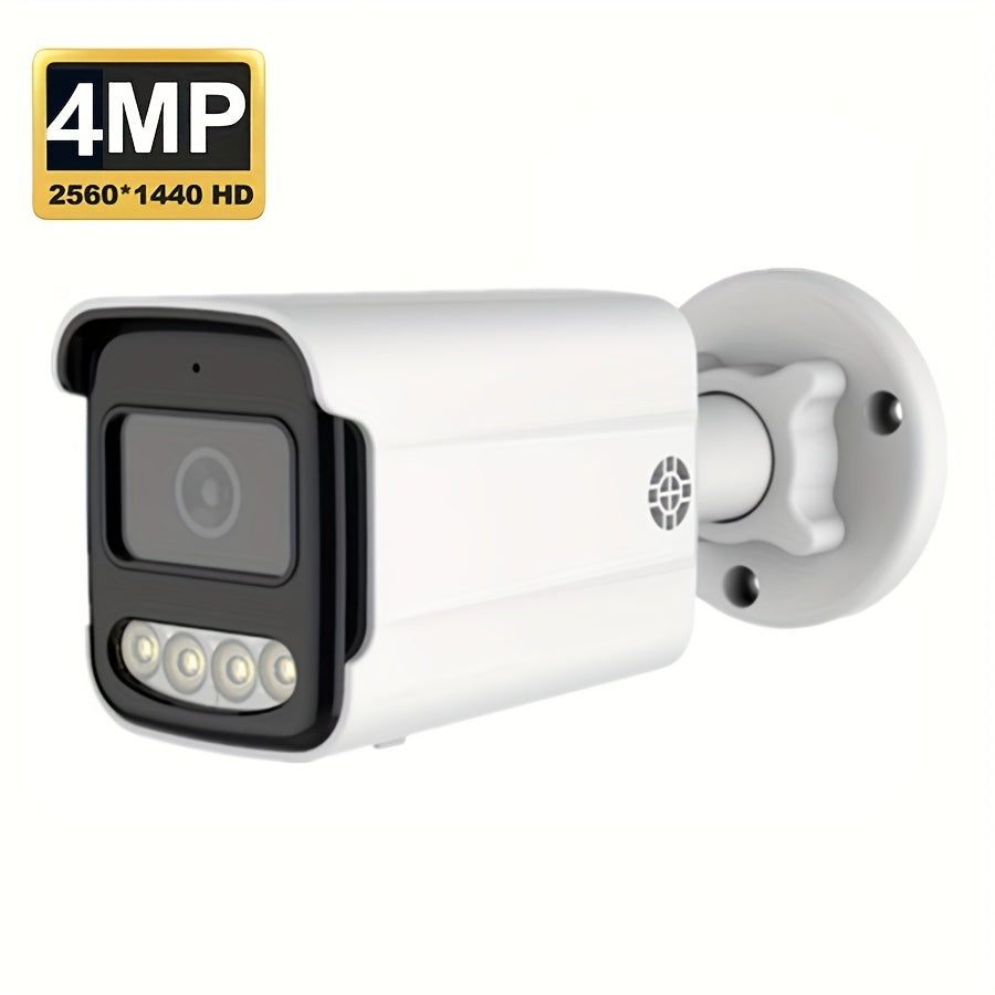 H.265 4MP 2K Security POE IP Camera with Night Vision, Human Detection, One-Way Audio, and AI Surveillance for POE NVR System. Features 108° Wide 2.8mm Lens and Outdoor Plastic Housing with