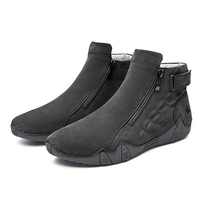 Stylish plus size men's outdoor shoes with anti-slip and comfortable design for casual and business use.