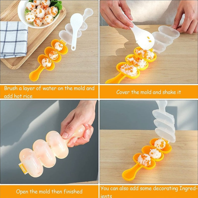 Set of four plastic 3D cartoon egg shapers for creating fun boiled egg shapes, safe for food contact. Ideal for making bento lunches and adding decoration to lunch boxes, this kitchen gadget is a must-have accessory.