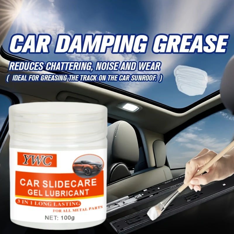 1 piece/set - Automotive grease specially formulated for sunroof tracks, hinges, and window seal maintenance. This factory solid paste-based lubricant is designed to reduce noise and ensure smooth operation. It is suitable for lubricating and polishing