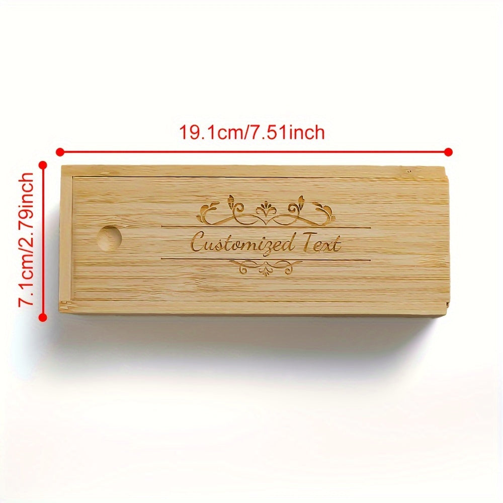 Personalized Bamboo Pregnancy Test Box - Ideal for Revealing News & Souvenirs, Pale Yellow