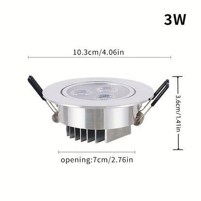 6 Ultra Bright LED Recessed Ceiling Lights: 3W/7W/12W, AC85-265V, Energy-Efficient with Metal Panels for Office, Mall, Hotel & Home Lighting.