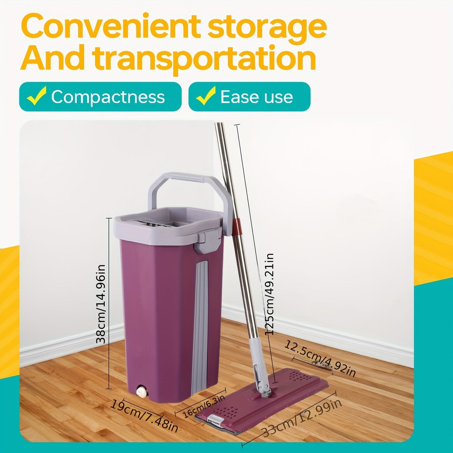 Get your hands on the EcoClean 8L Manual Mop and Bucket Set featuring a wringer. This set includes 2/3/4/6 microfiber pads and requires no electricity. Perfect for cleaning your living room, bedroom, bathroom, kitchen, and floors.