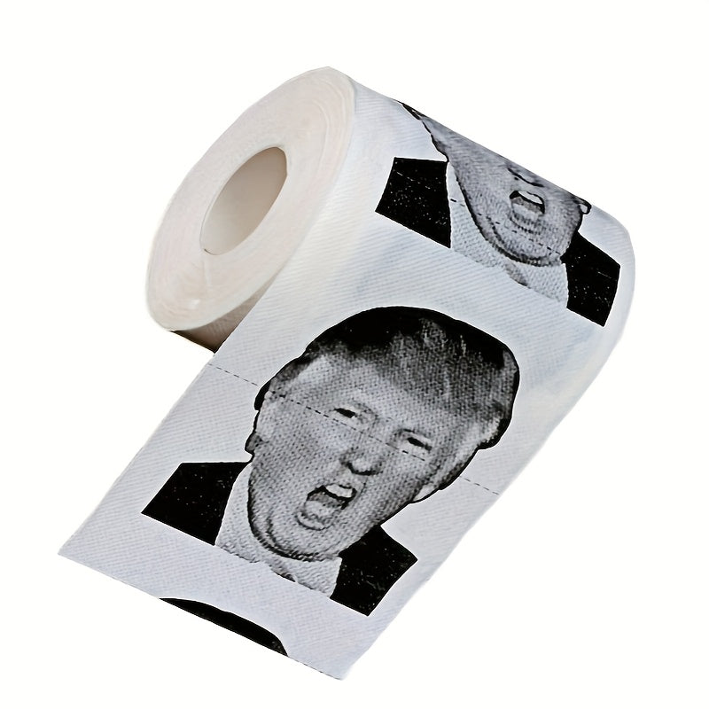 Get a laugh with the Donald Trump Toilet Paper! Perfect for any political prank, this 2-ply roll features 220 sheets of hilarious bathroom tissue. Makes a great White Elephant gift, Christmas stocking stuffer, or birthday present.