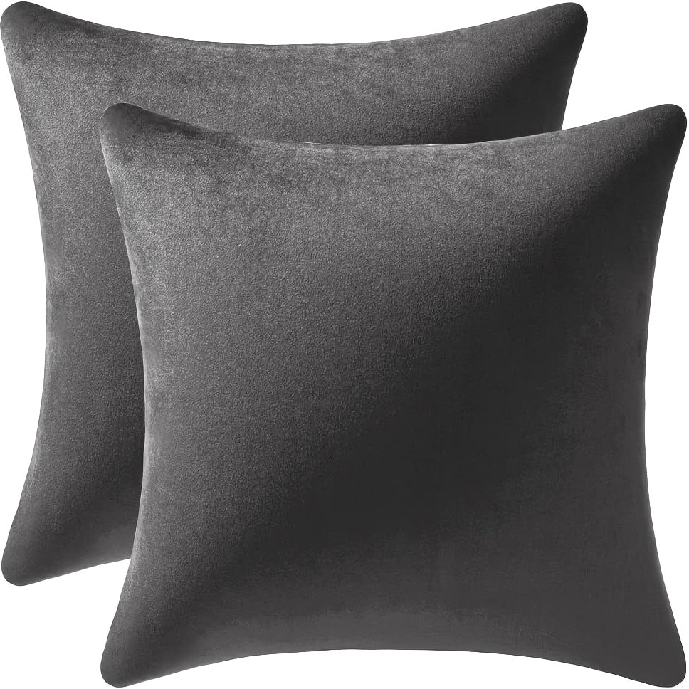 2 Velvet decorative pillow covers without insert, 45.72cm each, for sofa, bed, car, living room.