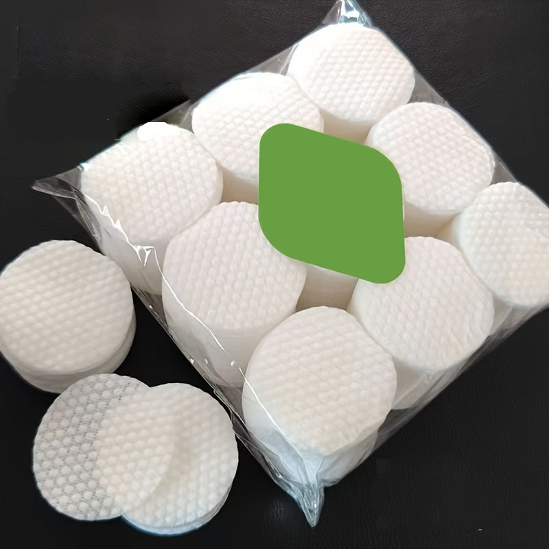 Large wrapped makeup remover pads, 80g, 6cm diameter, 500pcs, pearl pattern.