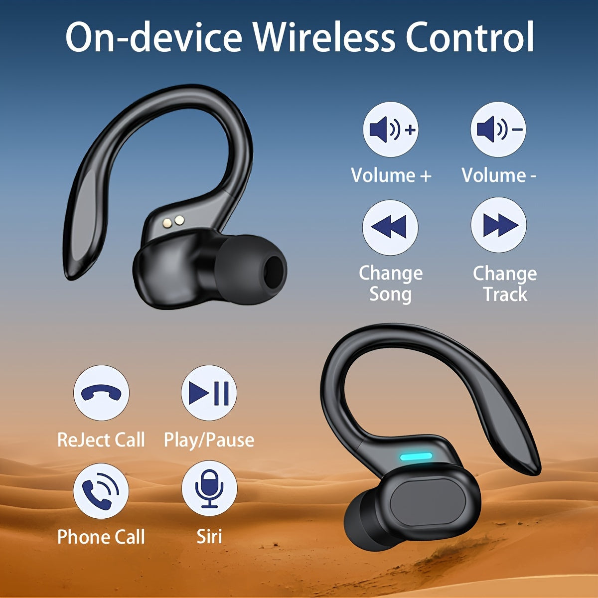 ANKRIYUL Wireless Earphones with LED Display Charging Case, USB Type-C, Rechargeable Lithium Polymer Battery. No charger included.