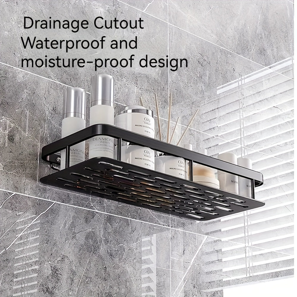 Spacious Aluminum Wall Rack for Bathrooms and Kitchens - Convenient Storage Solution