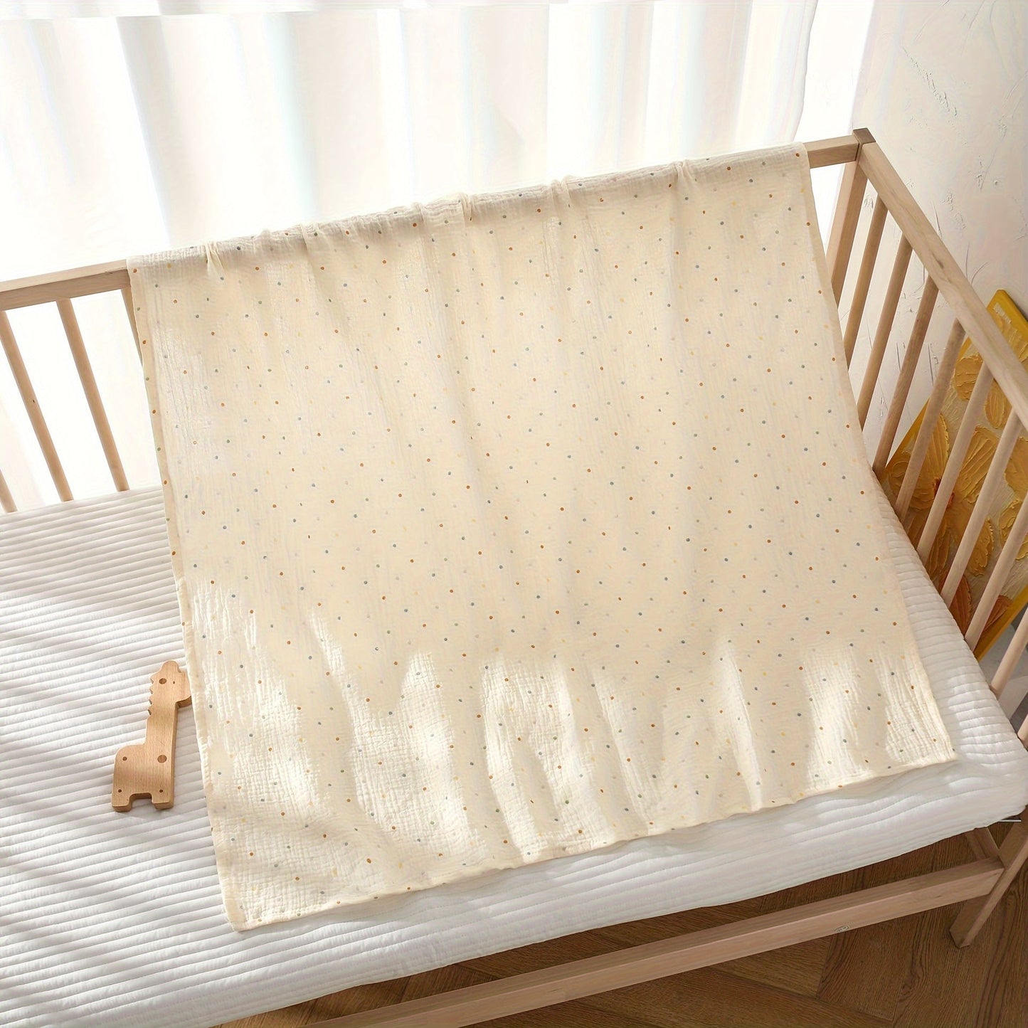 Made of 100% cotton, this double layer swaddle blanket bath towel for newborns is soft and gentle on infants' delicate skin. Super compact and suitable for ages 0-3, it provides a cozy and comfortable cocoon for your little one.