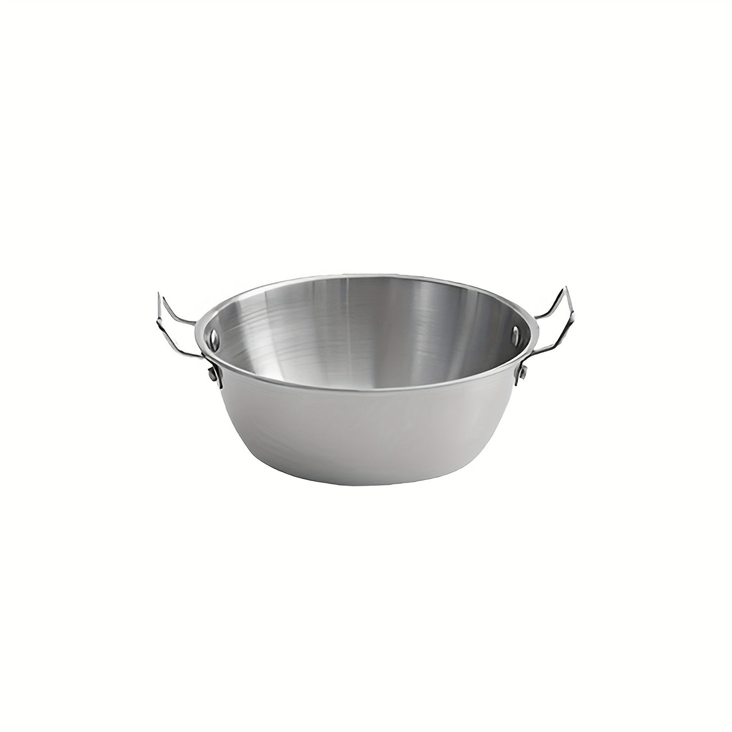 304 stainless steel bowls with handles for cooking, baking, salads, pho, grains in 4 sizes and either gold or silver. Suitable for snacks, noodles, ramen, and Korean side dishes.