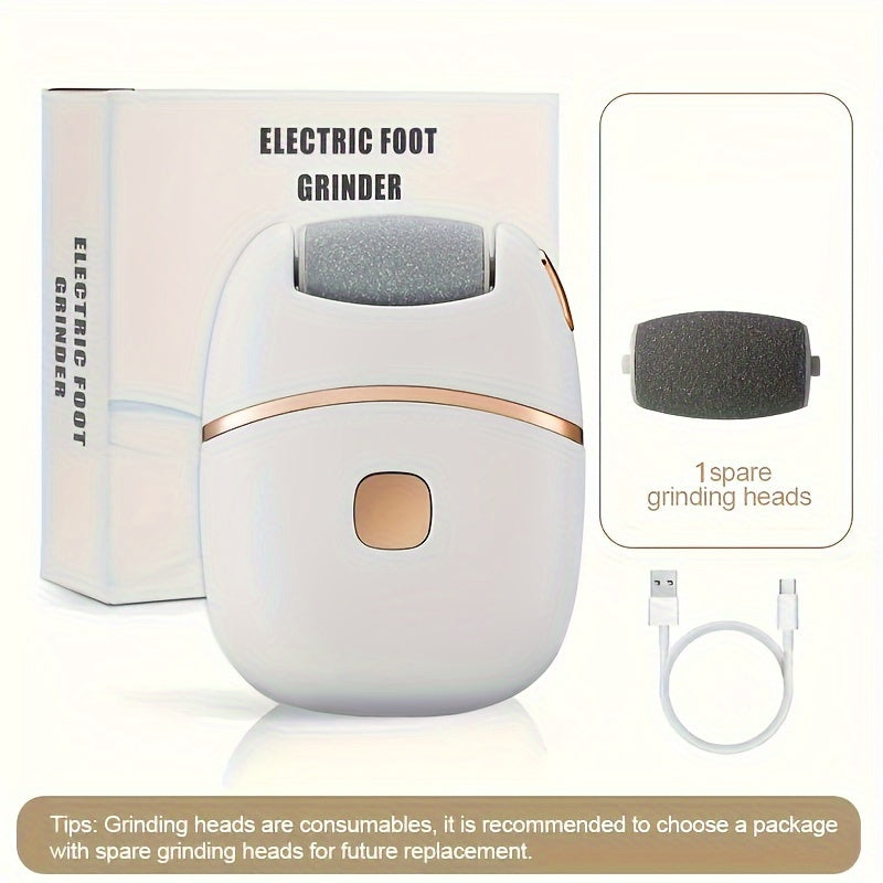 Rechargeable electric foot grinder with USB charging, 400mAh lithium battery, 4V-12V, portable tool for thick leather polishing.