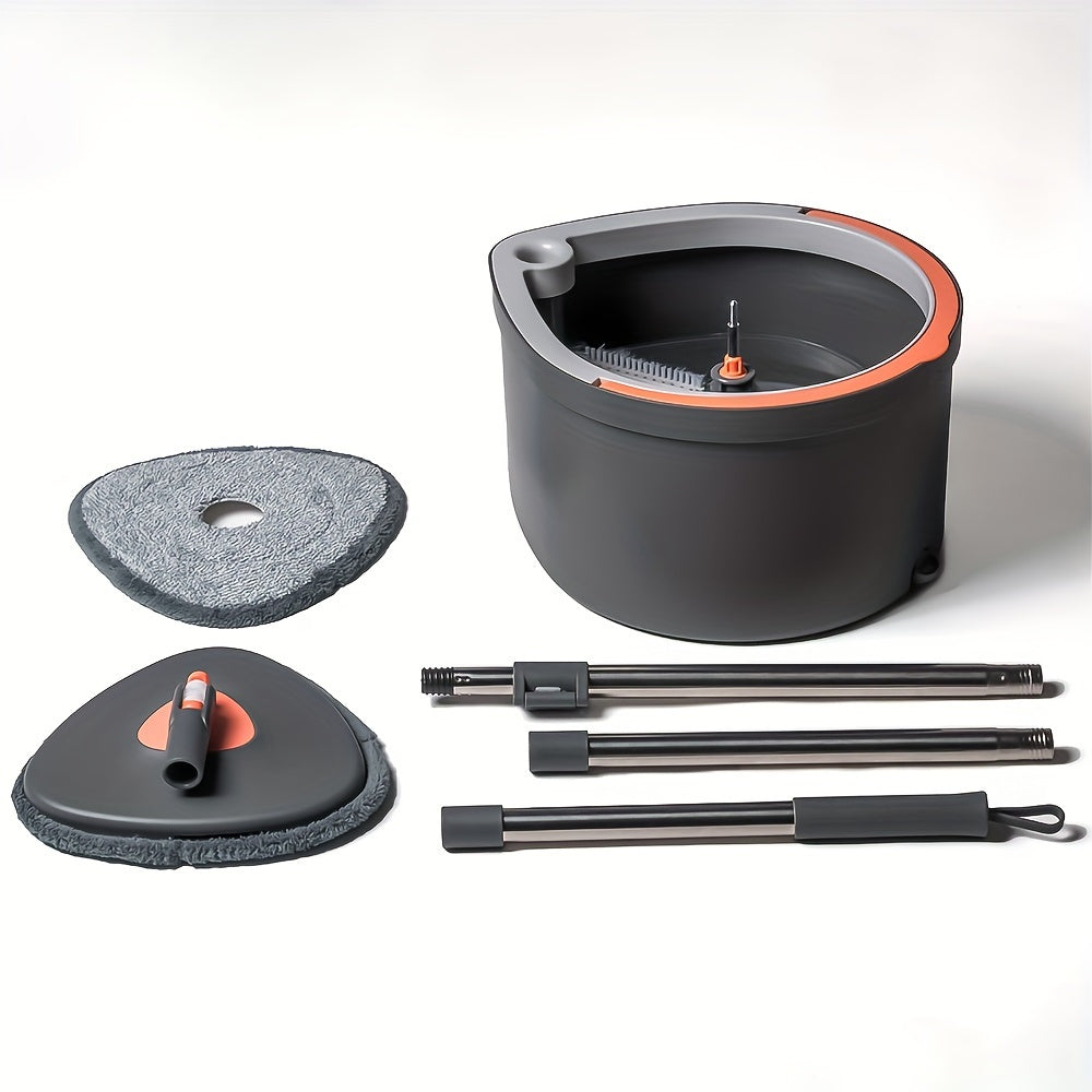 Get the Teardrop Mop and Bucket Set featuring a Rotatable Flat Mop equipped with a Self-Wringing System. This versatile set enables dual-use for both wet and dry floor cleaning. Made from durable Stainless Steel and Plastic Material, it is perfect for