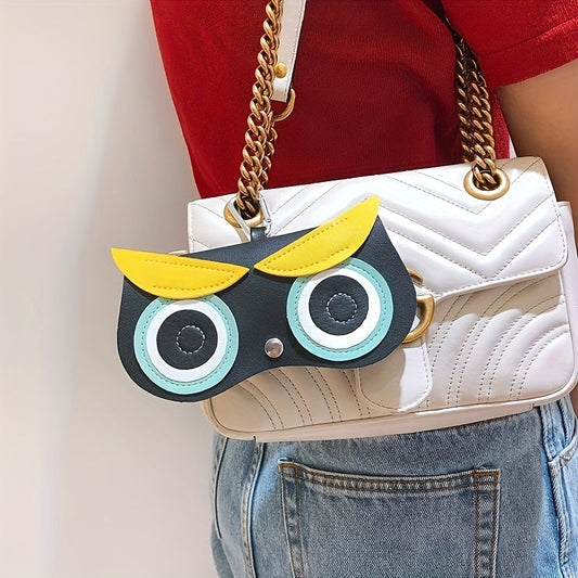 Bag for Glasses with Cartoon Owl, Rabbit, and Demon Design, made of Cute PU Leather. This Sunglasses Pouch is portable and comes with a Lobster Clasp for easy carrying of your eyewear.