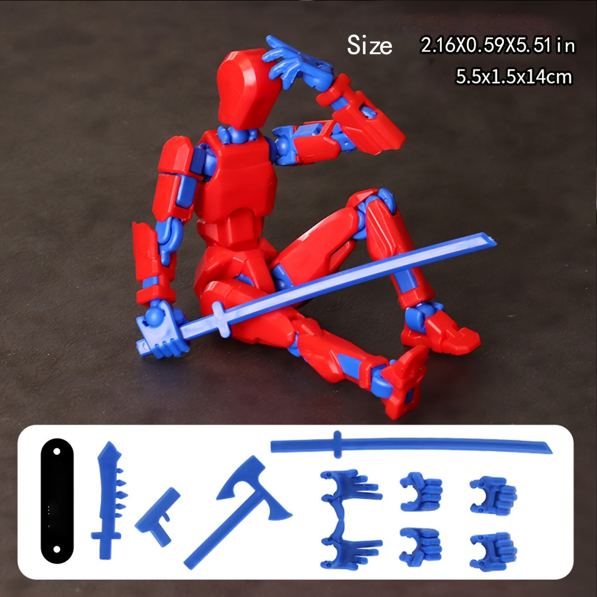 Articulated robot action figure toy with colorful design and durable material. Perfect gift for creative play.