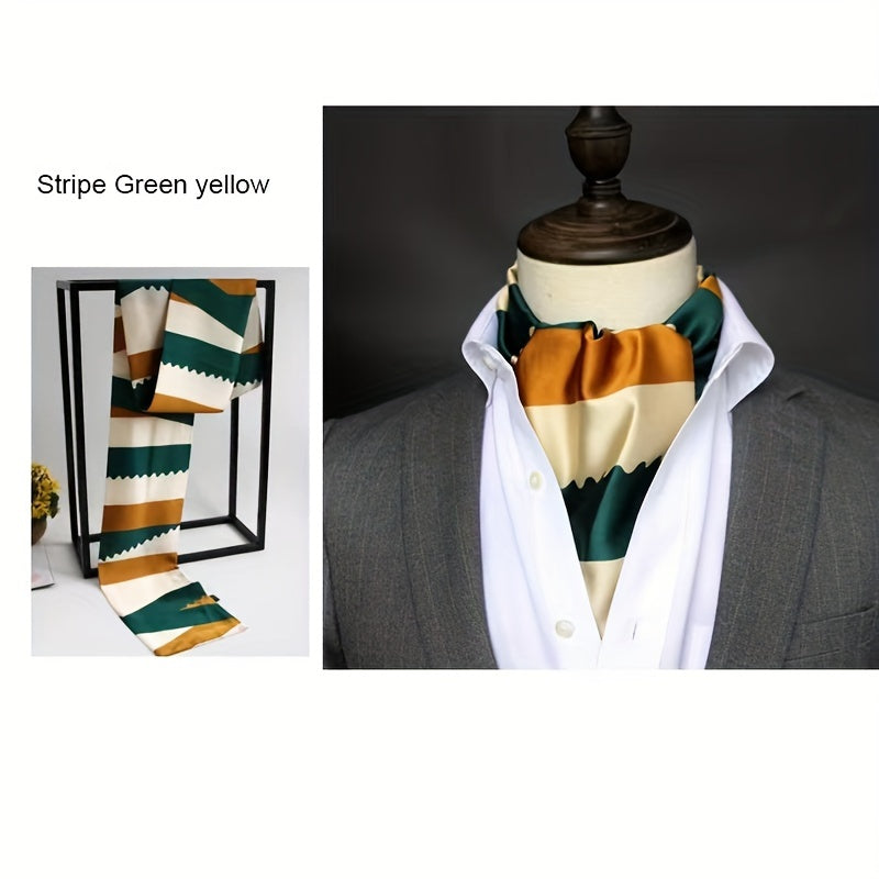 Stylish Men's Scarves: British Vintage Suit Shirt Twill Scarf with Printed Double-layer for Business - Unisex Wraps