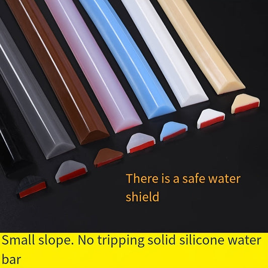 Flexible and durable silicone seal strip designed for wet and dry separation. Ideal for use as a safety shower threshold water dam or dishwashing spill guard on kitchen and bathroom floors.