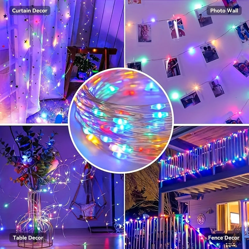 20m 200 LED USB-Powered Decorative Lights with Remote Control - Ideal for multiple occasions - Classic design, durable metal construction.