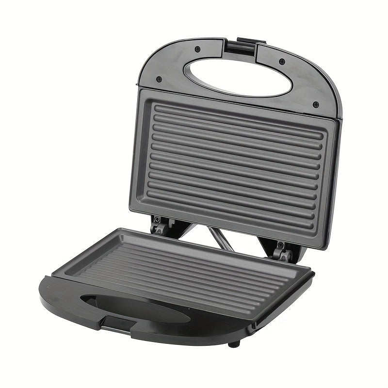 Compact 3-in-1 European Plug Sandwich Maker & Breakfast Toaster with Wide, Deep Pan, Portable Non-Stick Grill, Quick Heat, and Easy to Clean Surface. Perfect for Cheese, Steak, and No Oil