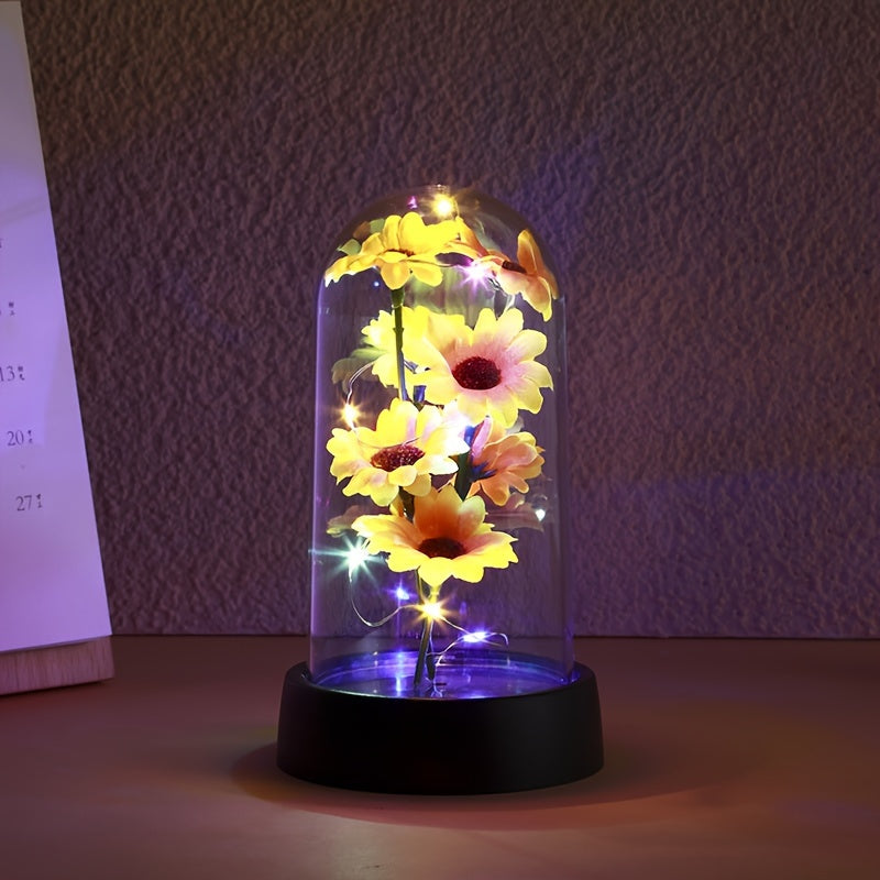 Simulated sunflower night light, perfect for special occasions and home decoration.